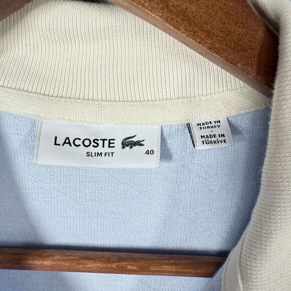 Lacoste Classic Polo Dress Women Sz 8 Blue Short Sleeve Slim Fit Mini Geometric - Picture 3 of 14